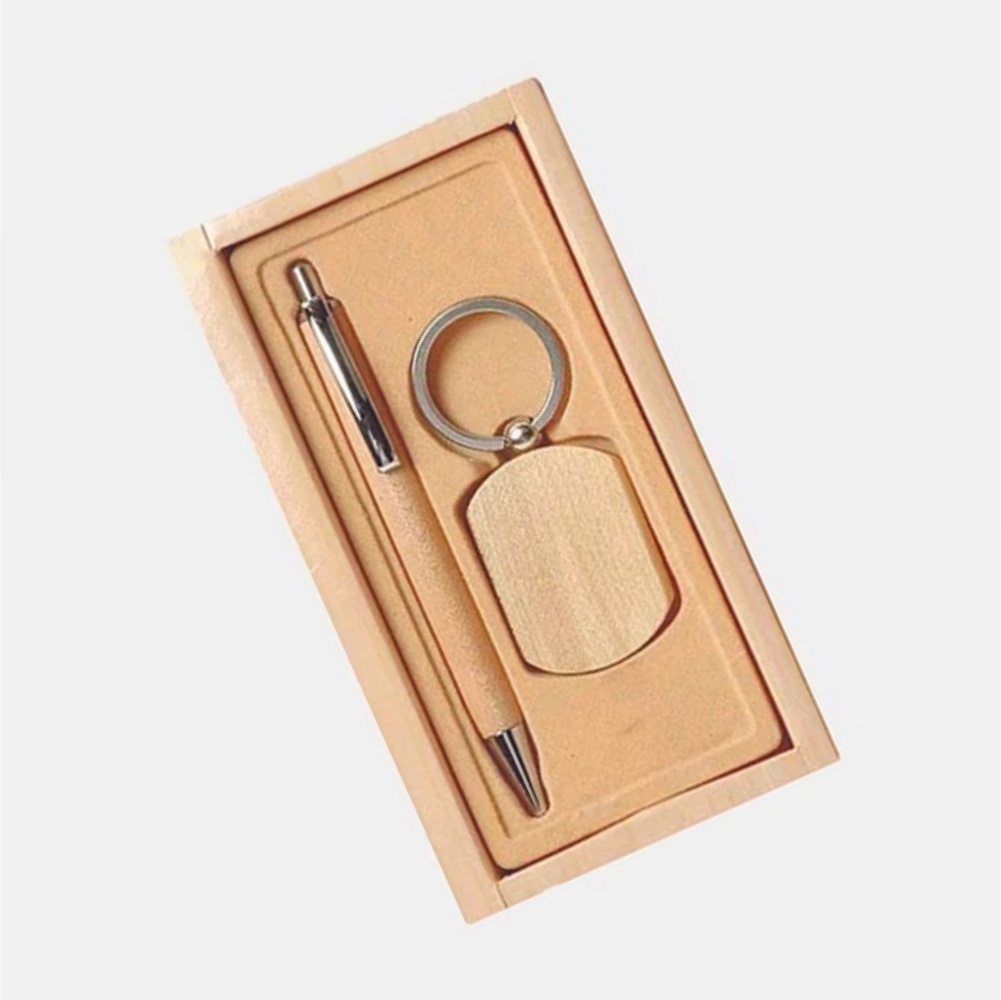 Wooden Pen with Keychain